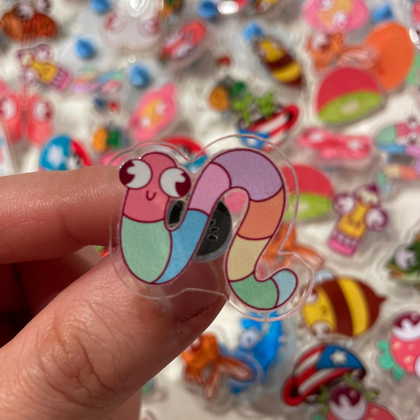 Gummy Worm Acrylic Pin