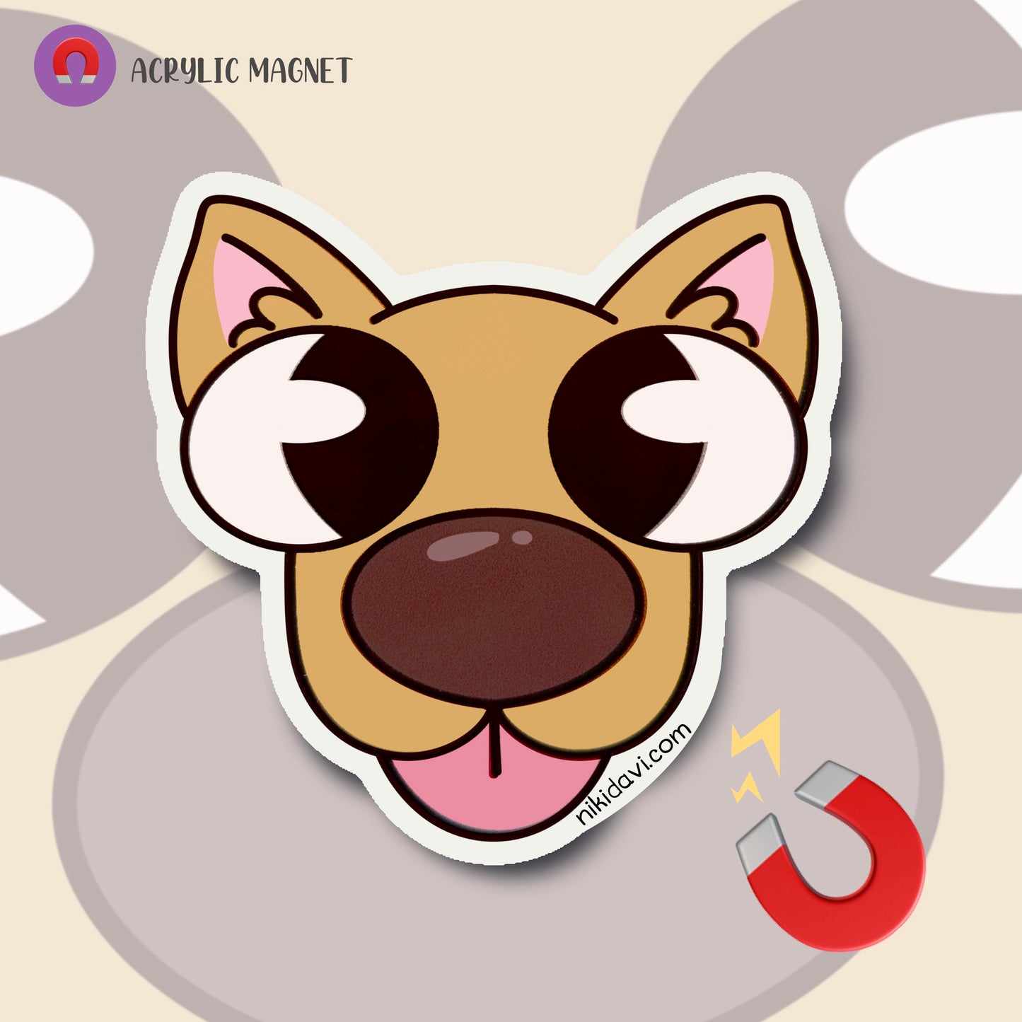 Derpy Chihuahua Dog Acrylic Magnet