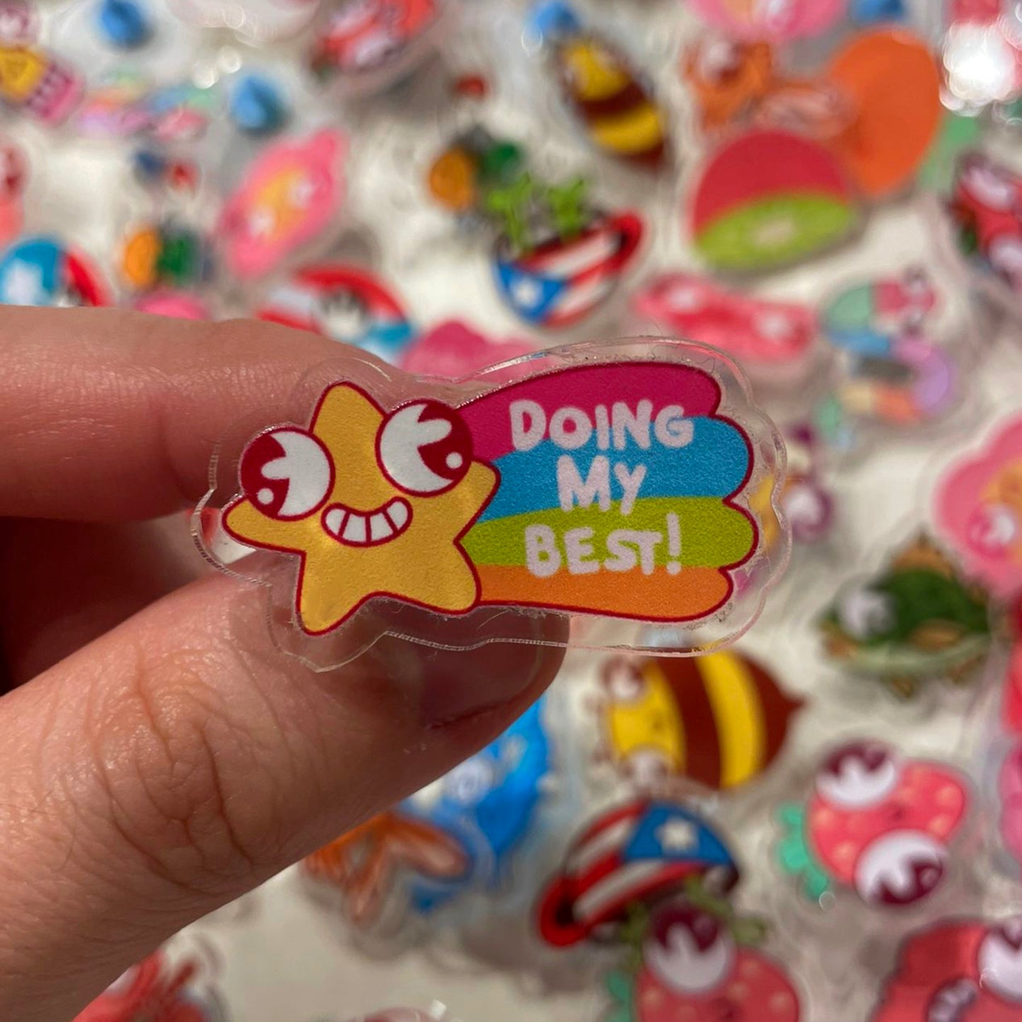 "Doing My Best" Derpy Star Acrylic Pin