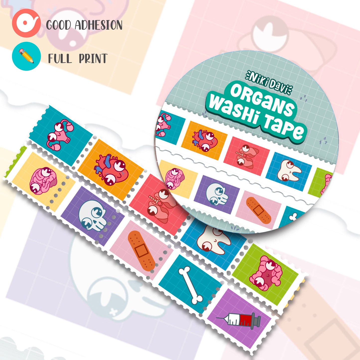 Derpy Organ Stamp Washi Tape