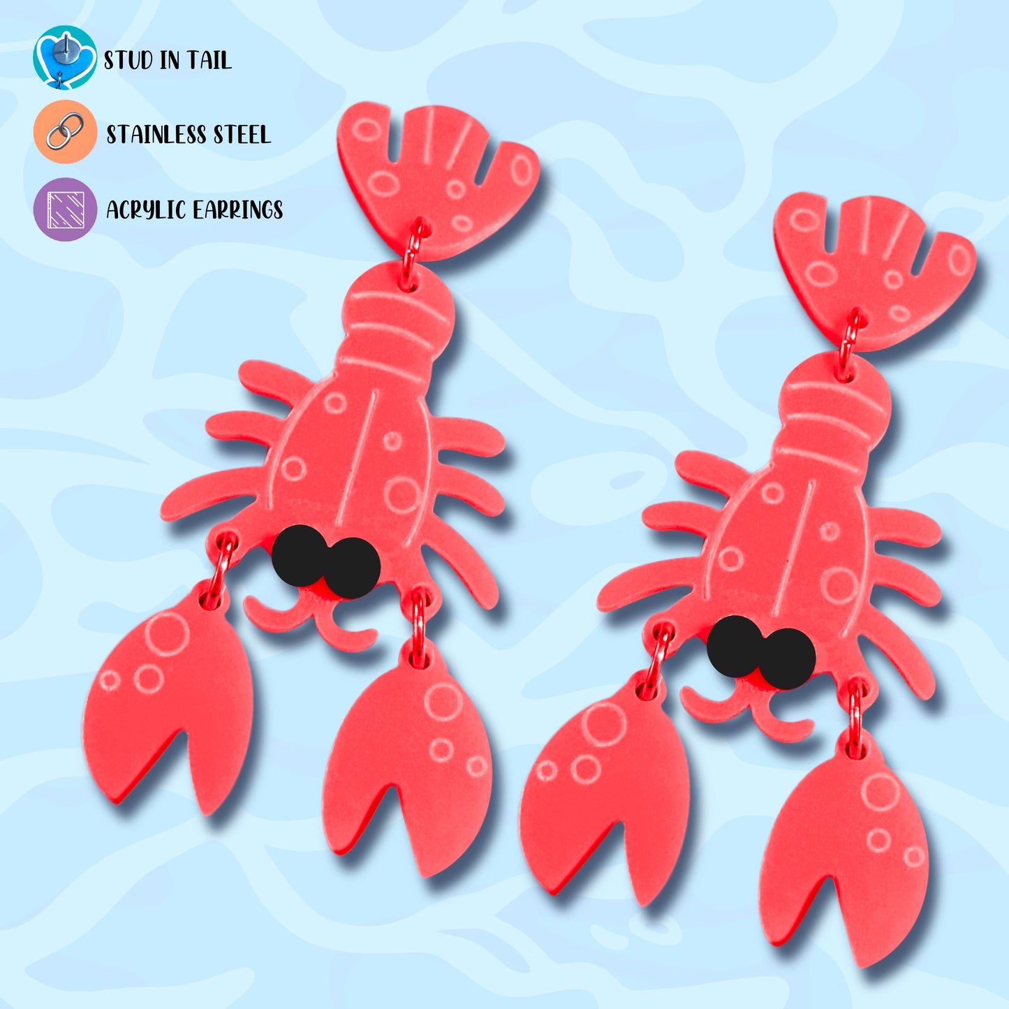 Red Lobster Acrylic Earrings