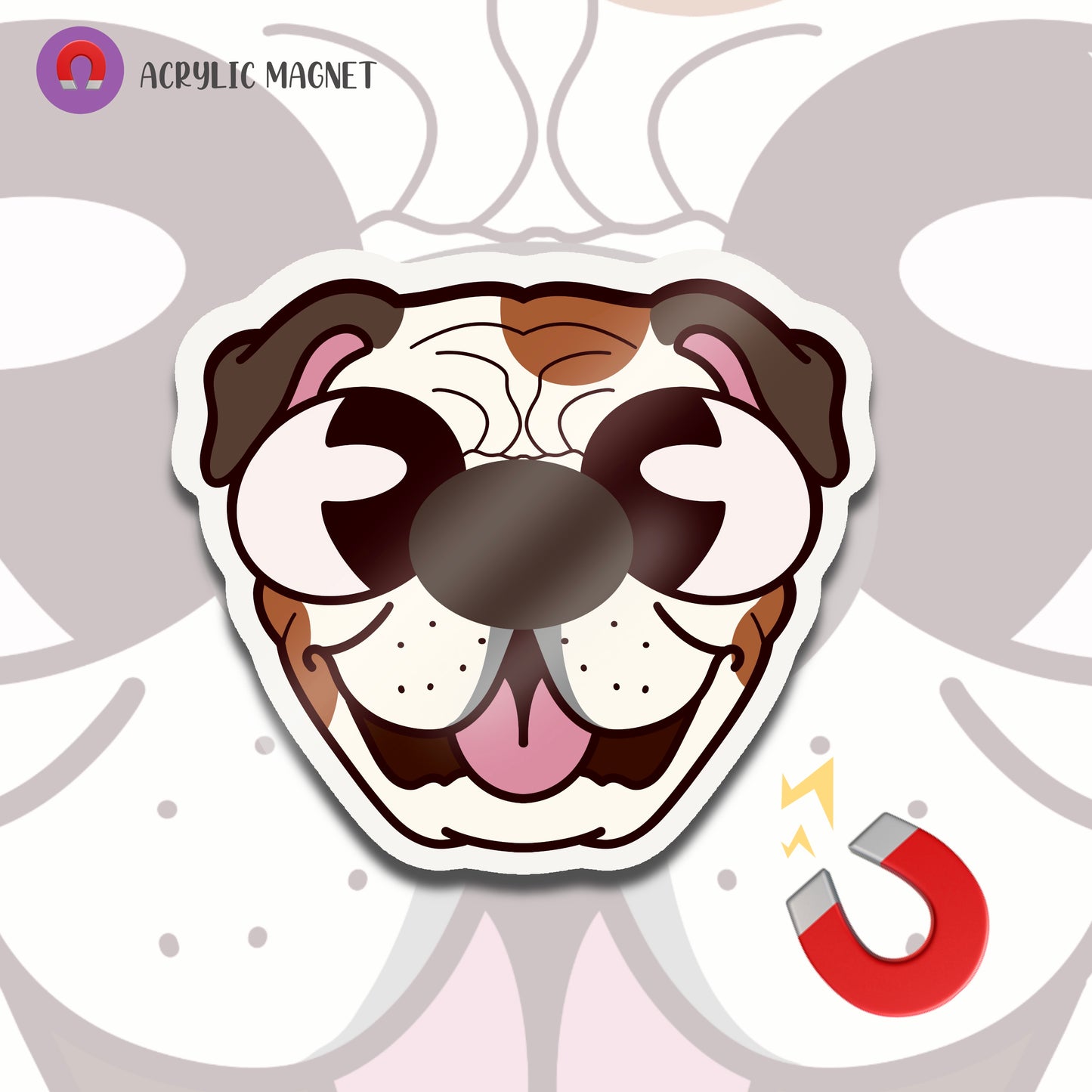 Bulldog Acrylic Magnet