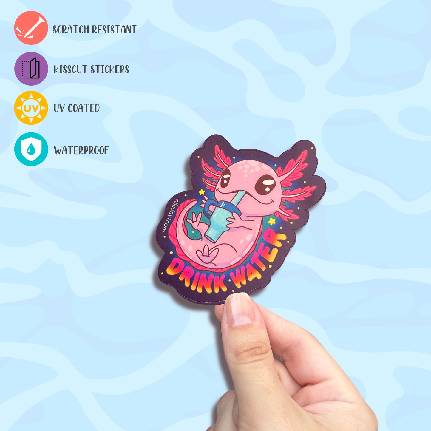 Drink water Kis Cut Premium Sticker