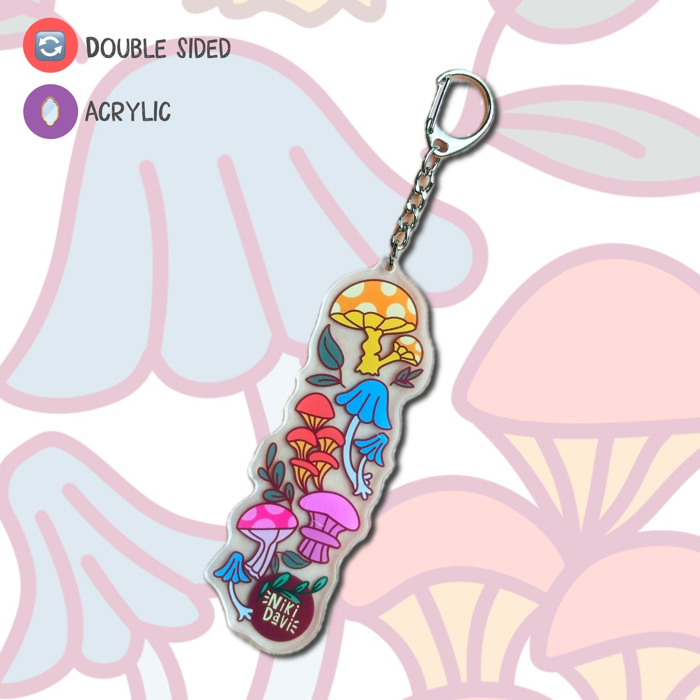 Mushroom Acrylic Keychain