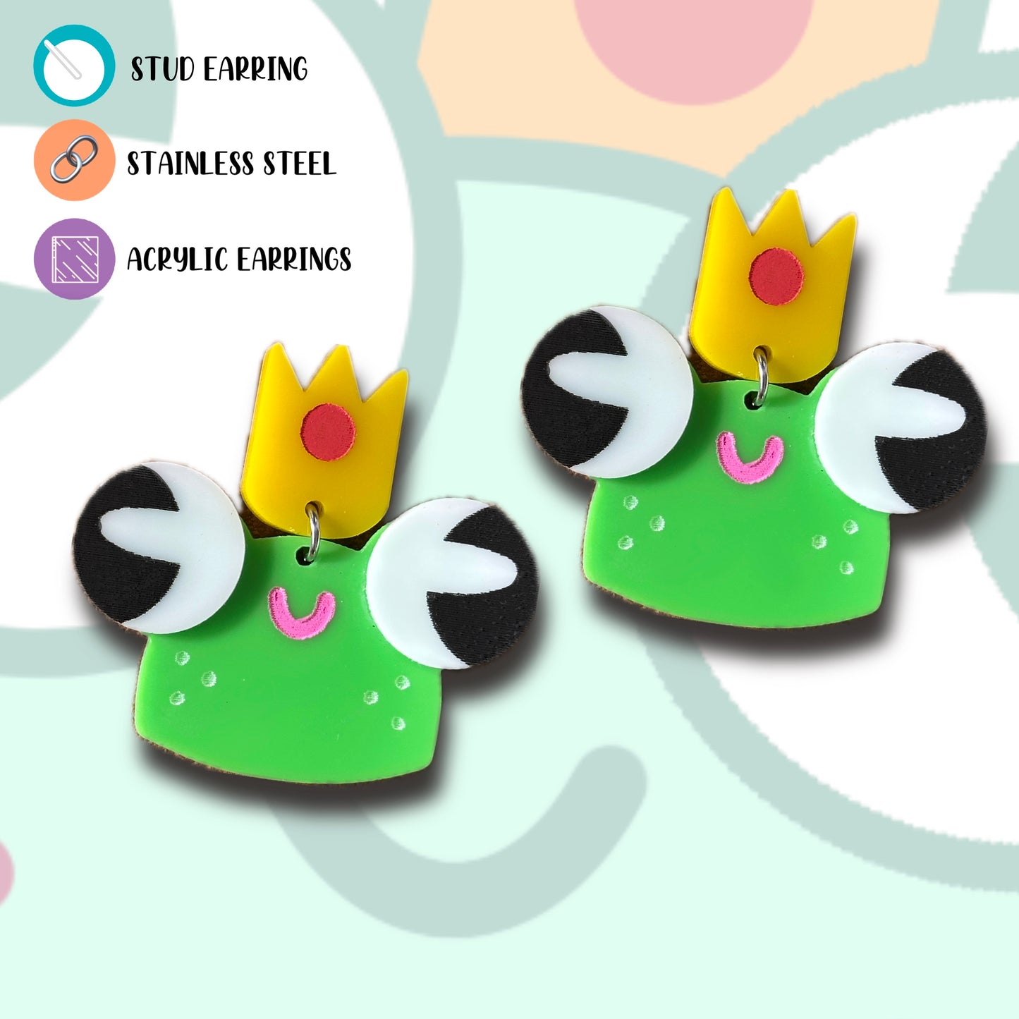 Derpy frog Acrylic Earrings