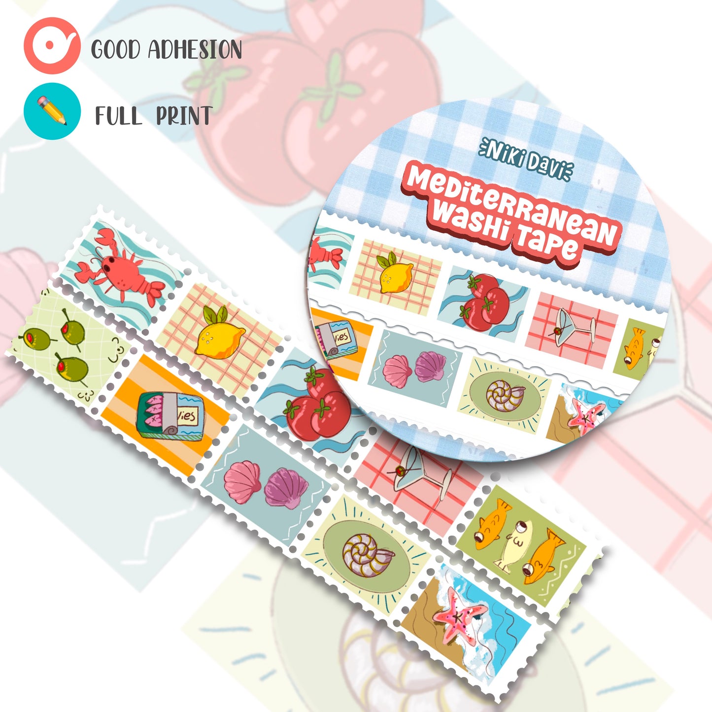 Mediterranean Stamp Washi Tape