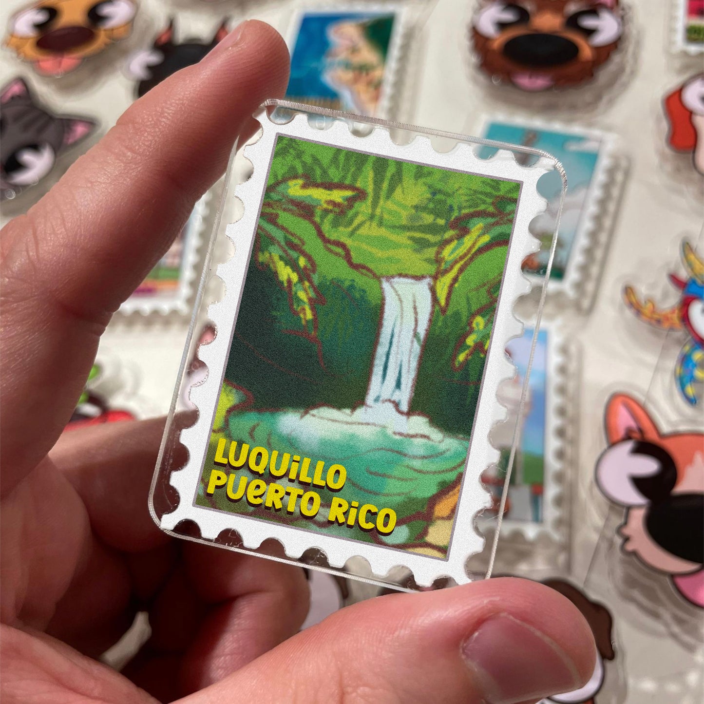 Puerto Rico Stamp Acrylic Magnet
