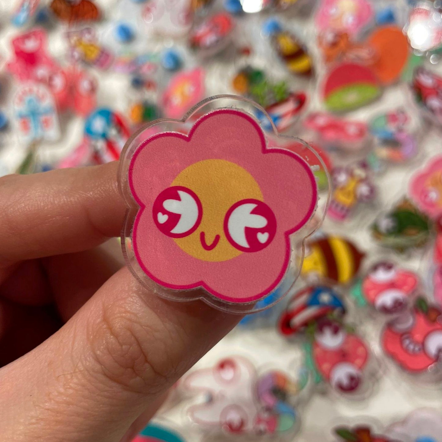 Derpy Flower Acrylic Pin