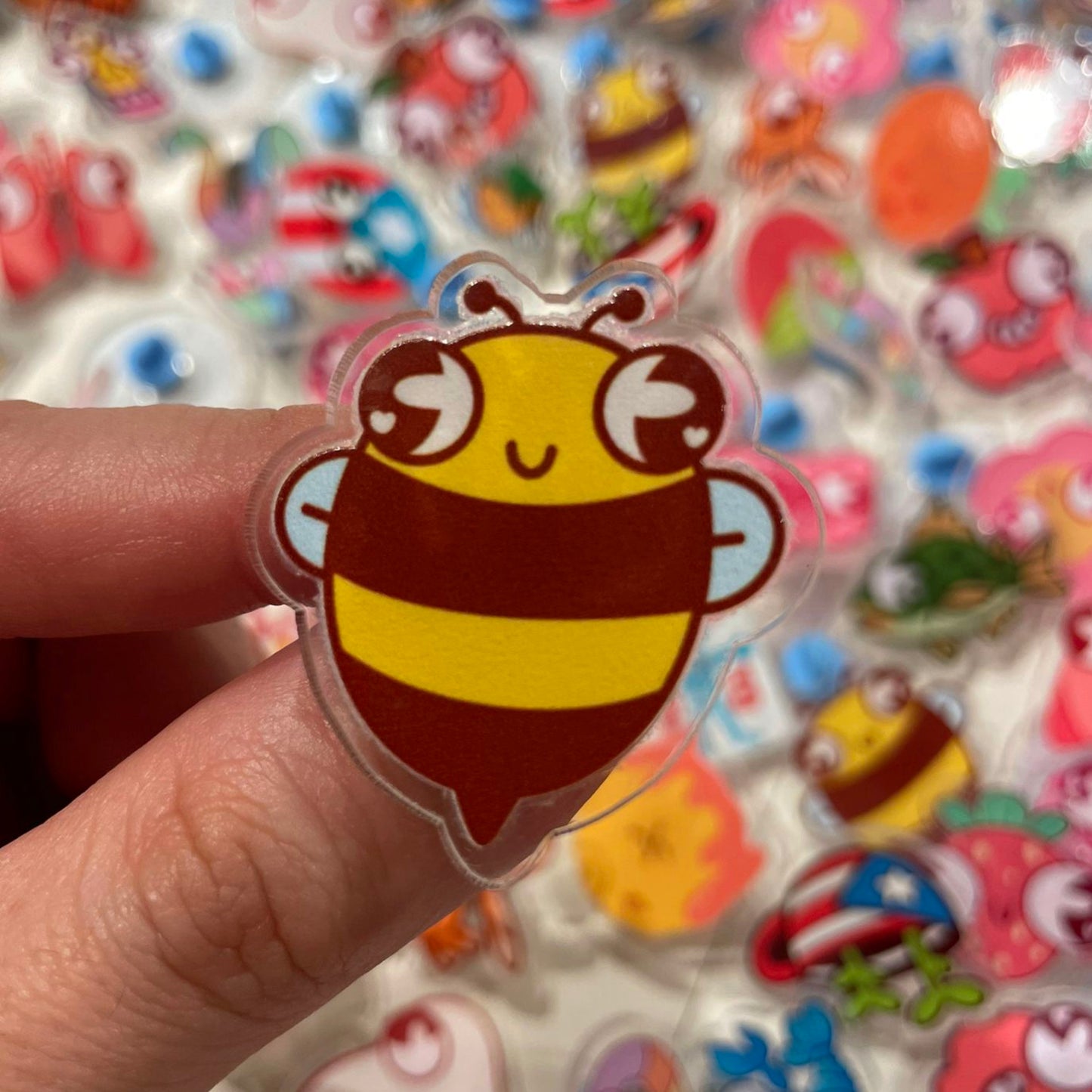 Derpy Bee Acrylic Pin