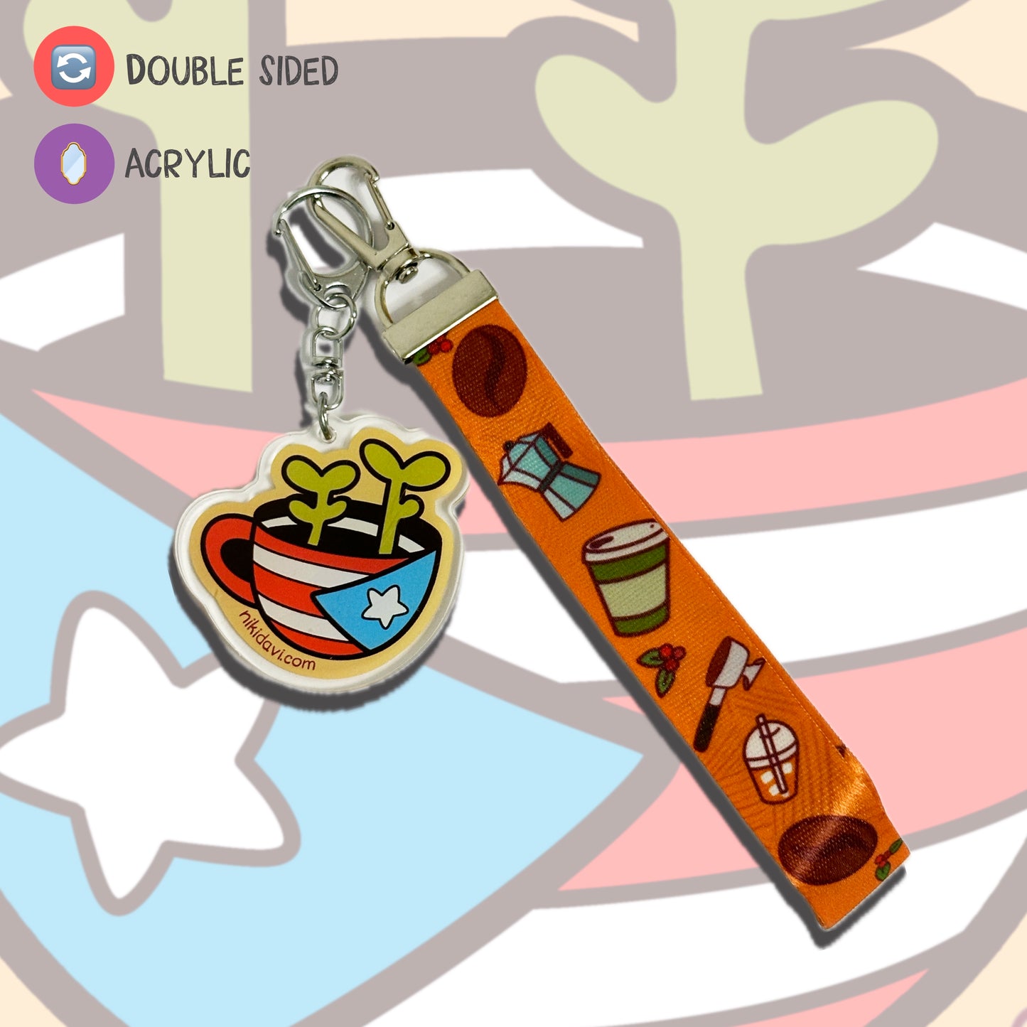 Taza Cafe Lanyard Keychain