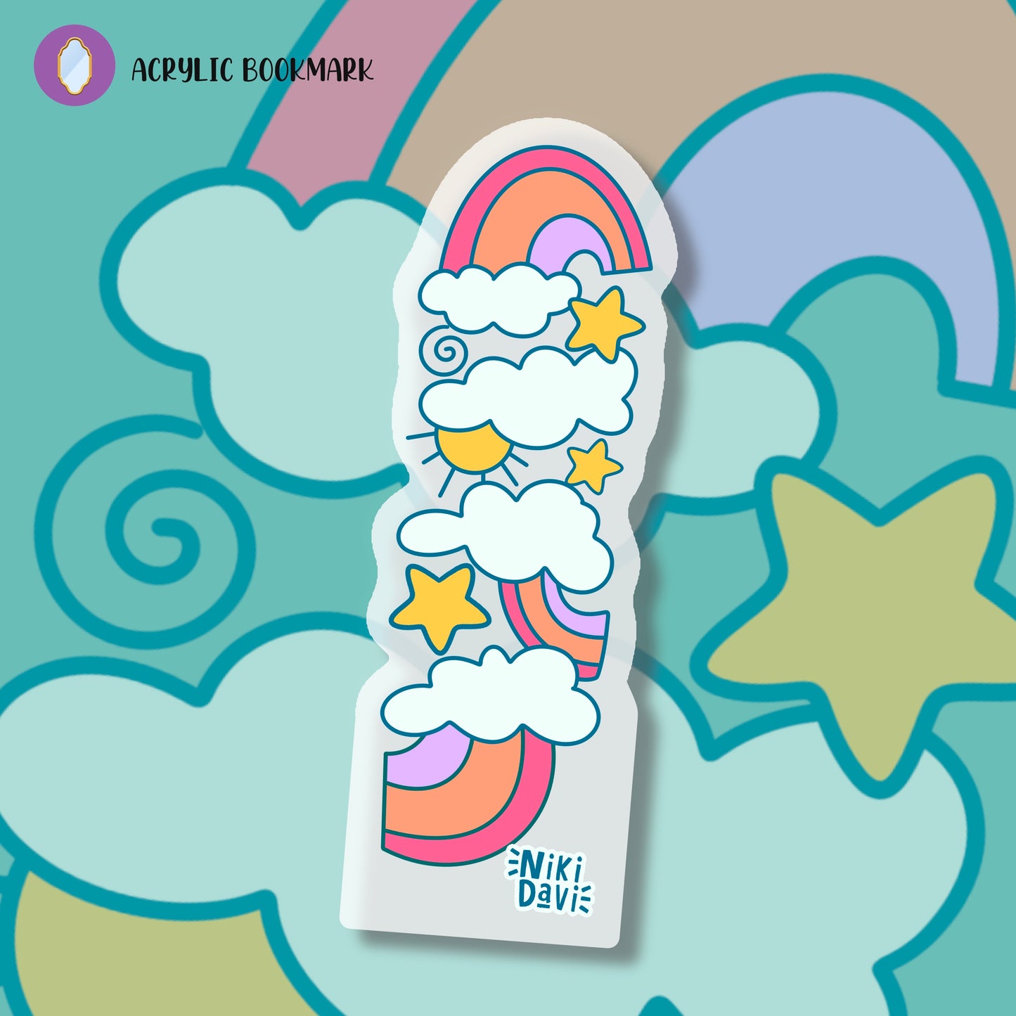 Rainbow & Clouds Bookmark