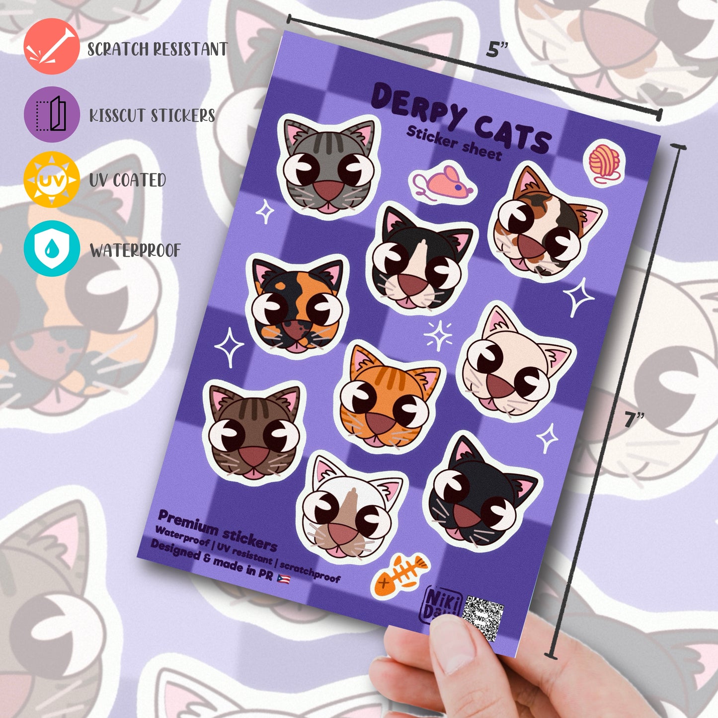 Derpy Cat Sticker Sheet
