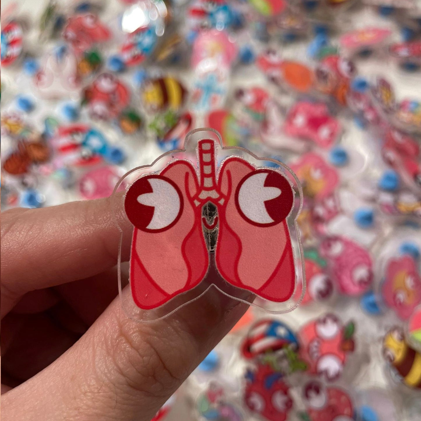 Derpy Lungs Acrylic Pin