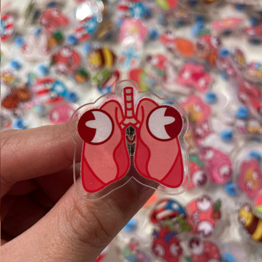 Derpy Lungs Acrylic Pin