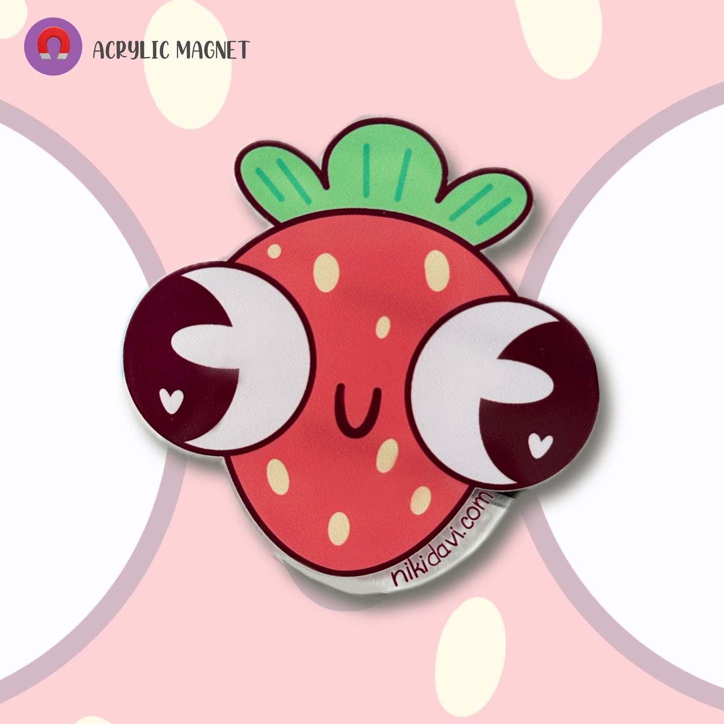 Derpy Strawberry Acrylic Magnet