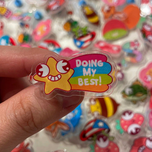 "Doing My Best" Derpy Star Acrylic Pin