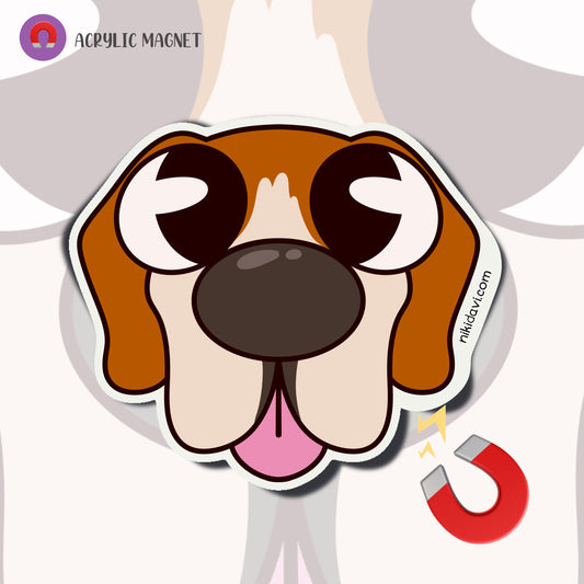 Derpy Beagle Acrylic Magnet