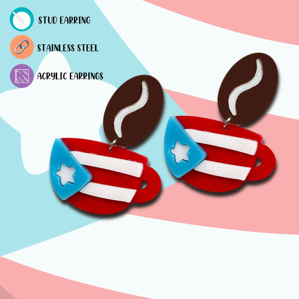 Taza Puerto Rico Acrylic Earrings