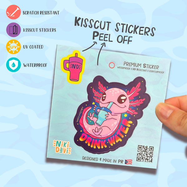 Drink water Kis Cut Premium Sticker