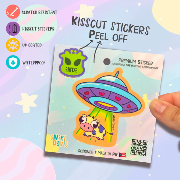 UFO cow Kis Cut Premium Sticker