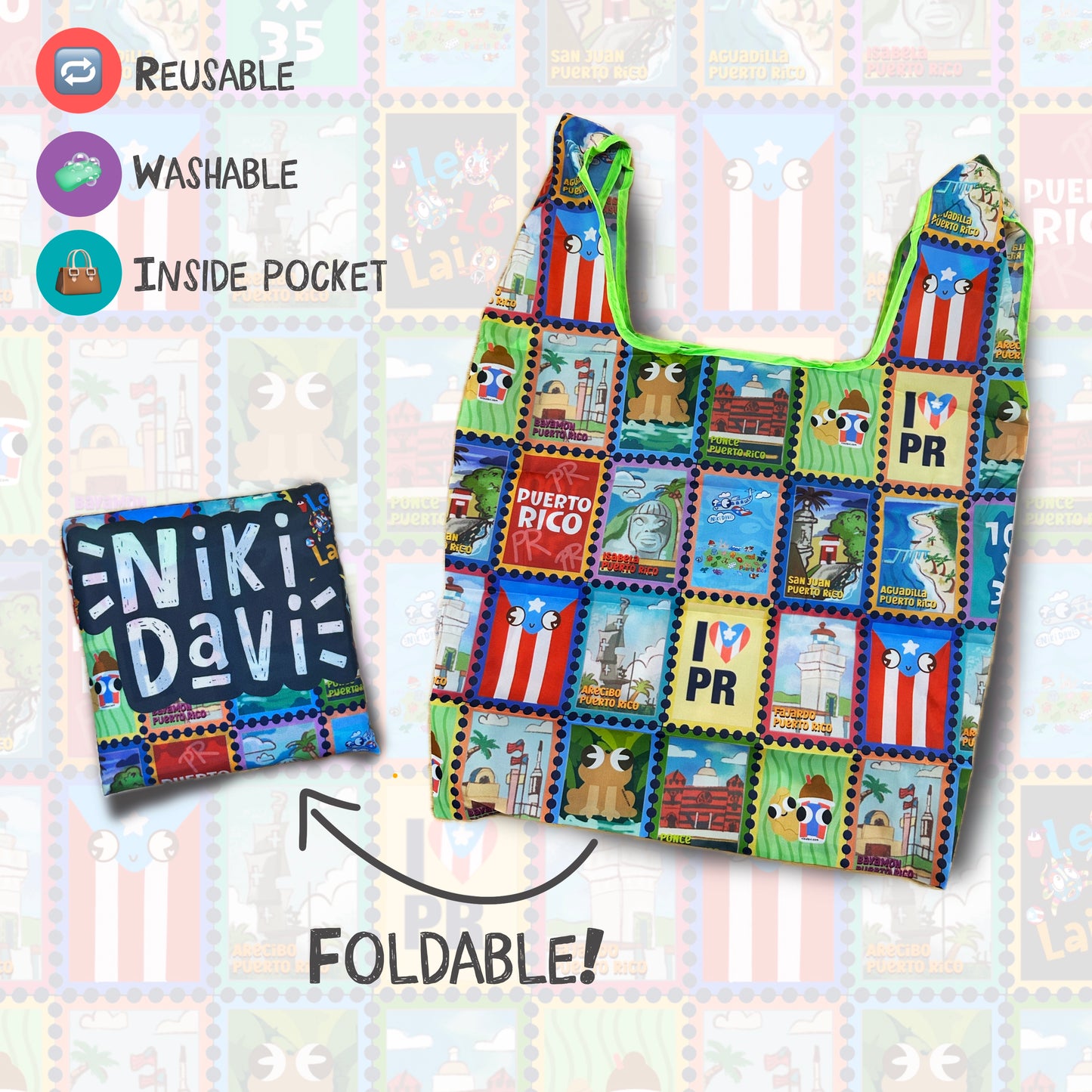 PR Stamp Reusable shopping bag