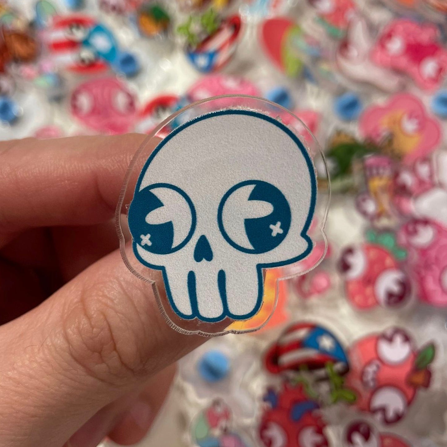 Derpy Skully Acrylic Pin