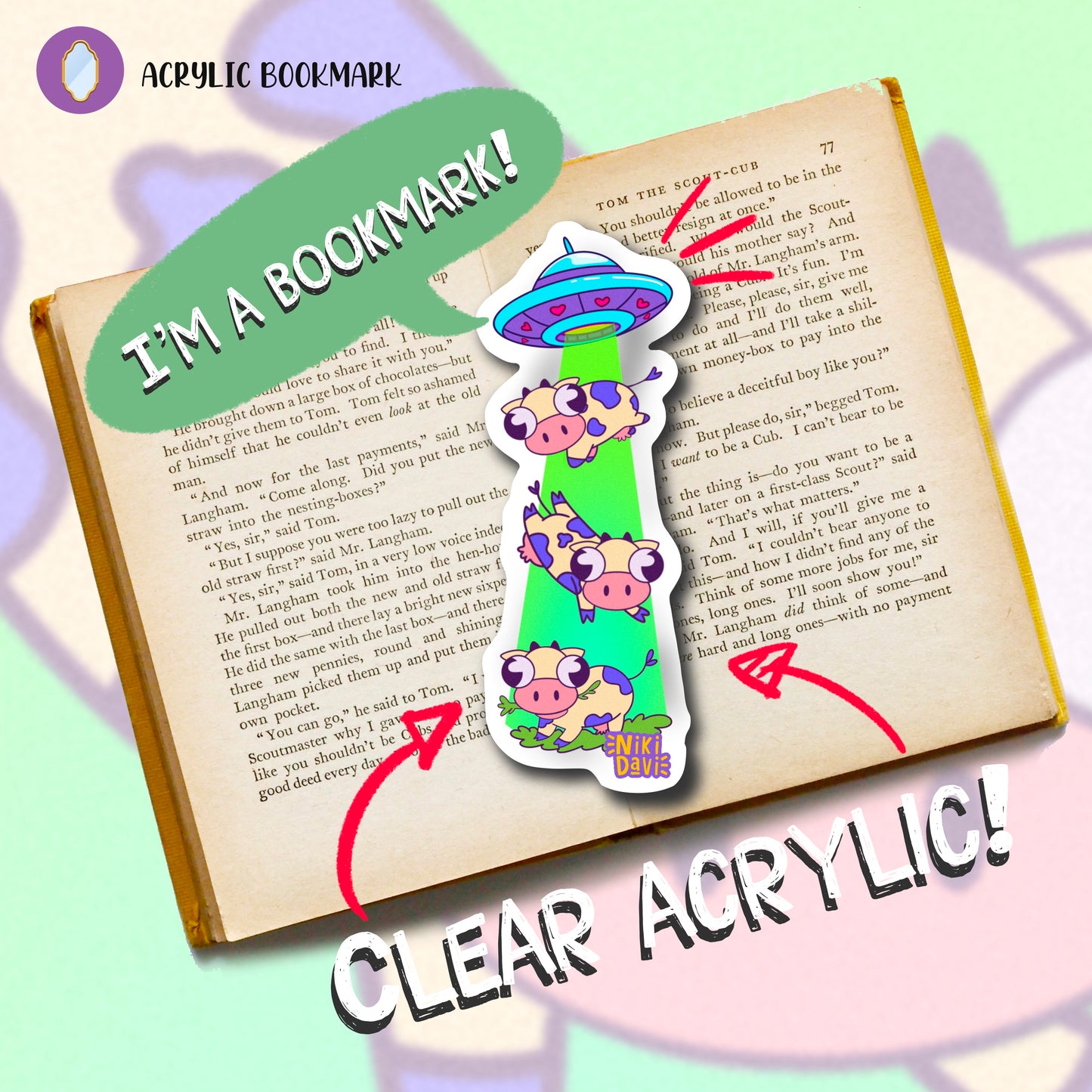 UFO cow Bookmark