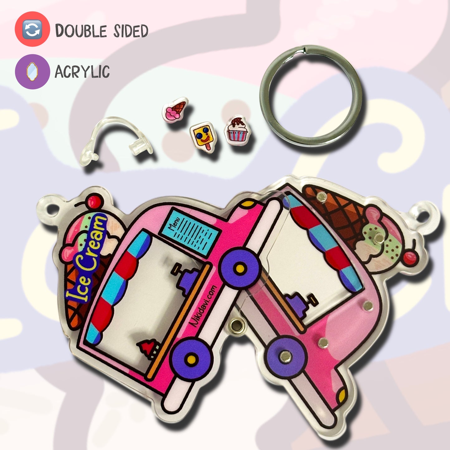 Ice Cream truck DIY Openable keychain