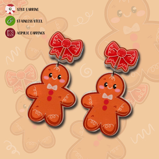 Gingerbread Acrylic Earrings