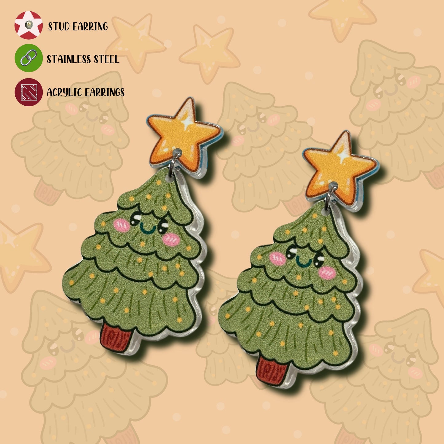 Christmas Tree Acrylic Earrings