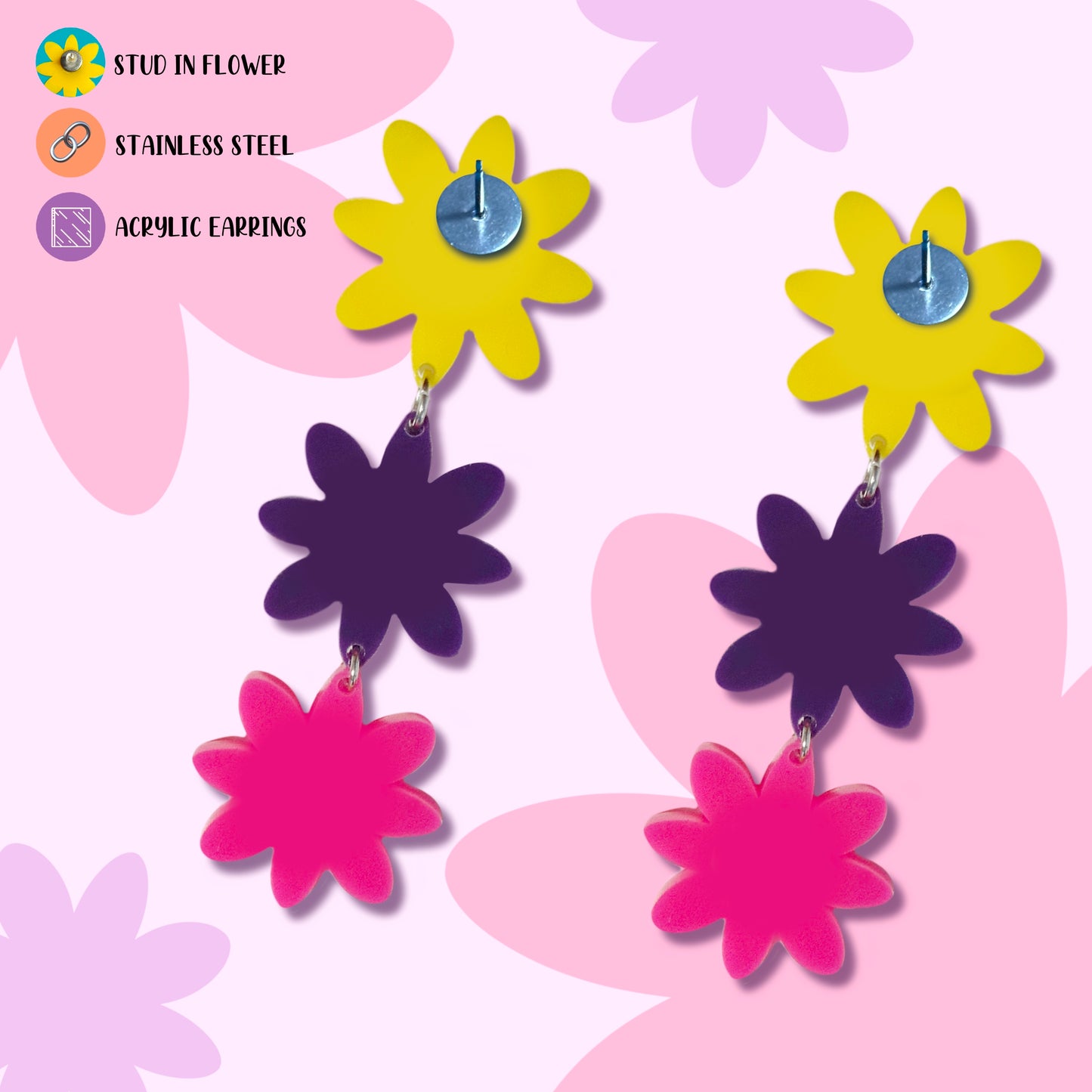 Flower Acrylic Earrings