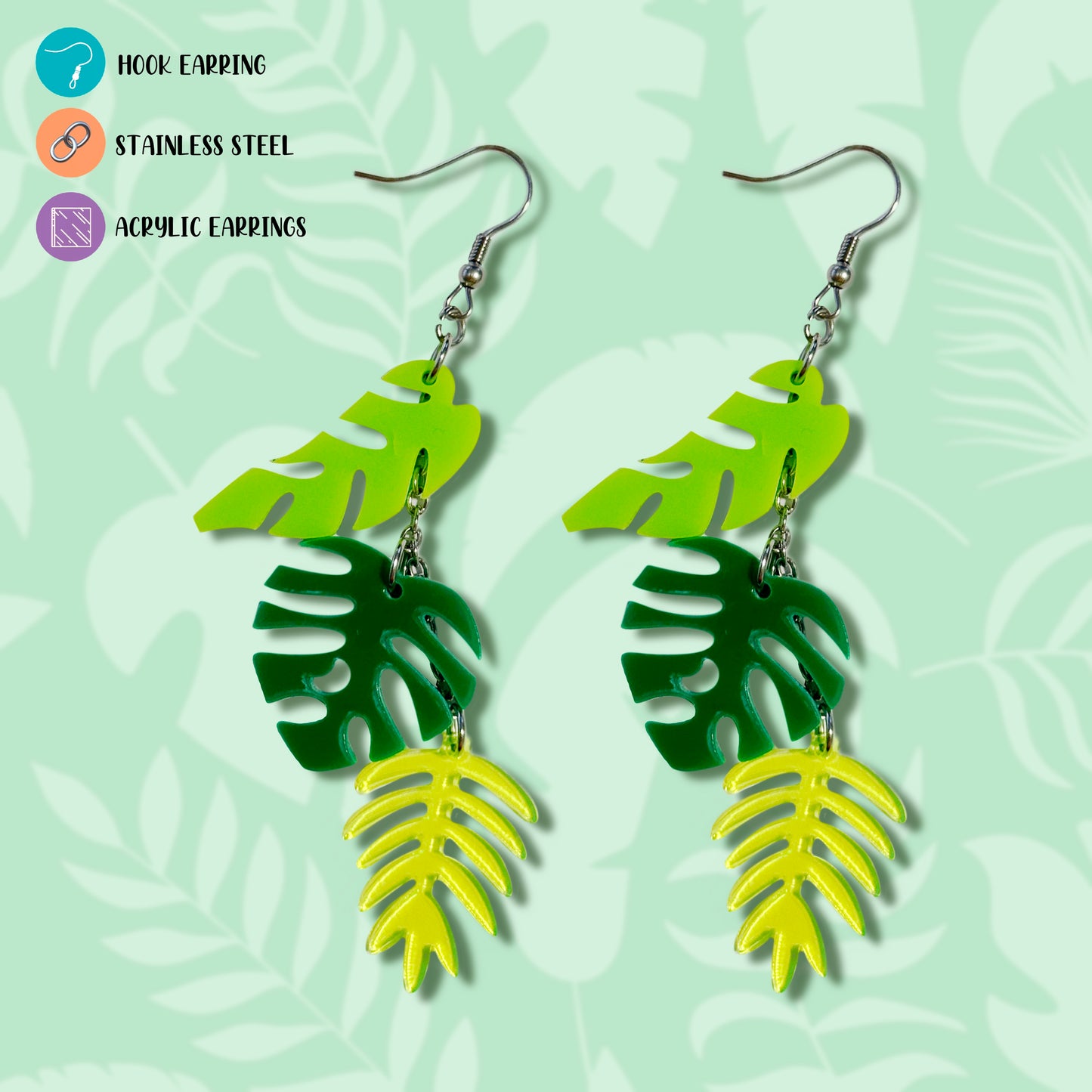 Leaf Acrylic Earrings