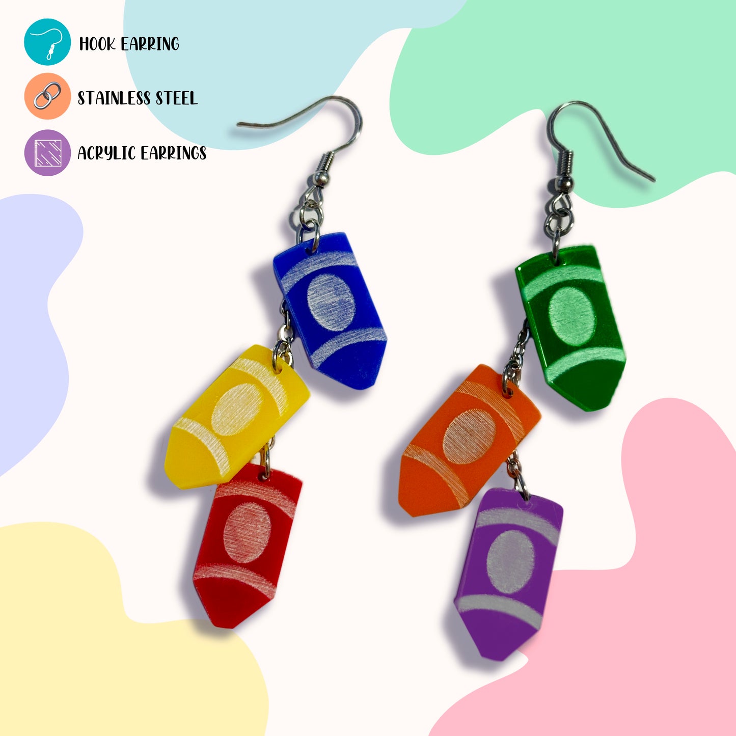 Crayon Acrylic Earrings