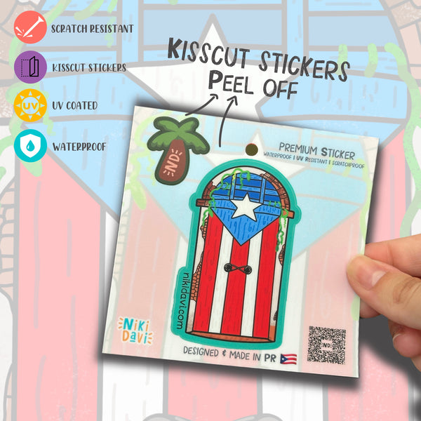 Puerta Bandera Kis Cut Premium Sticker