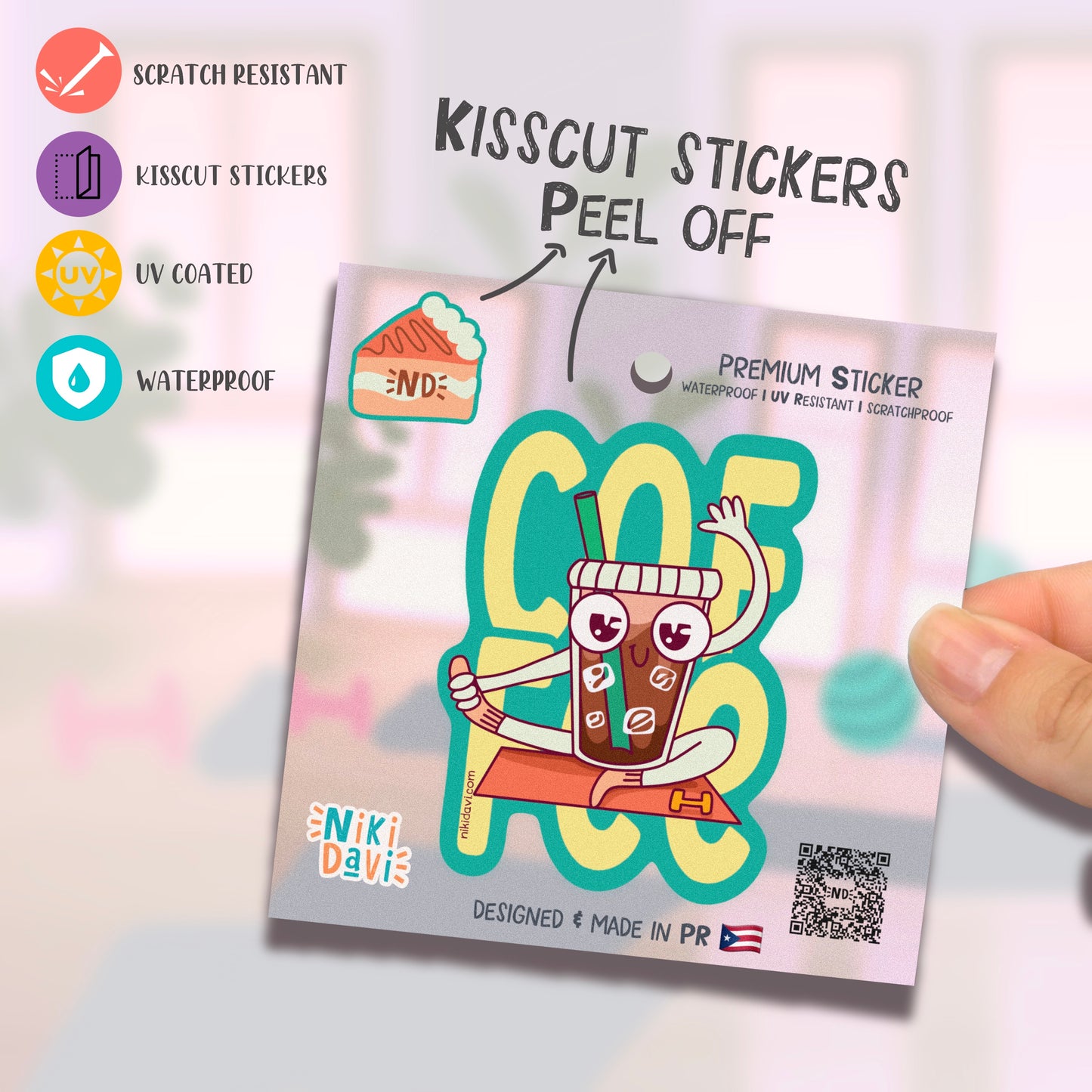 Iced Coffee Kiss Cut Premium Sticker