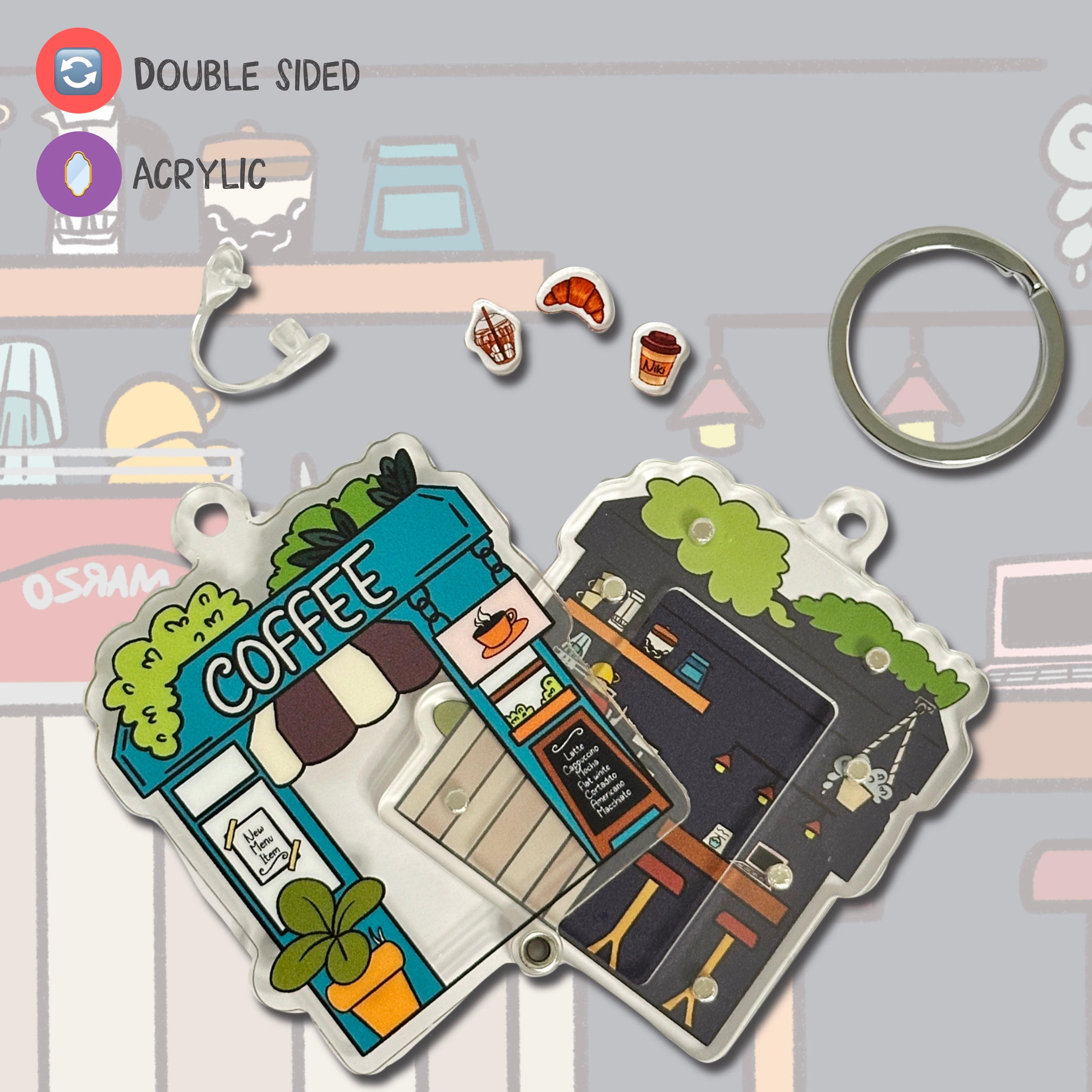 Coffee Shop DIY Openable keychain – Niki Davi