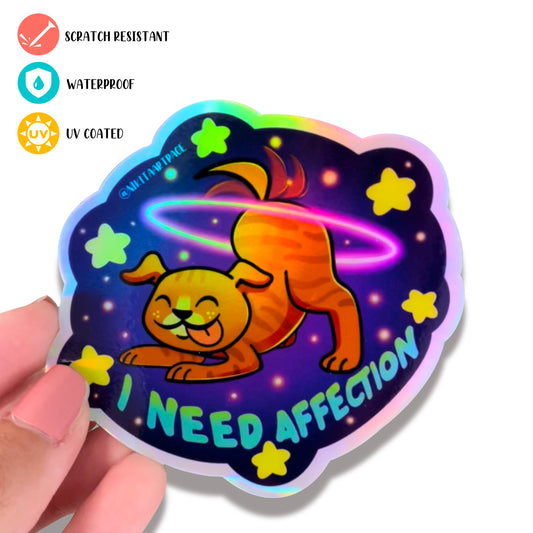 Holo Space Dog Premium Sticker