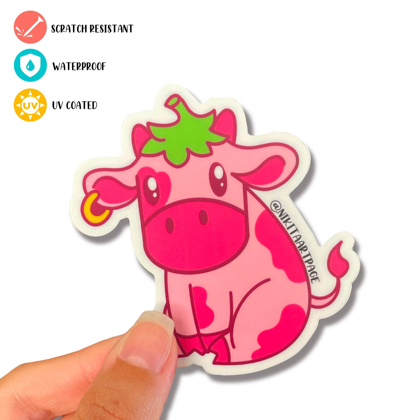 Strawberry Cow Premium Sticker